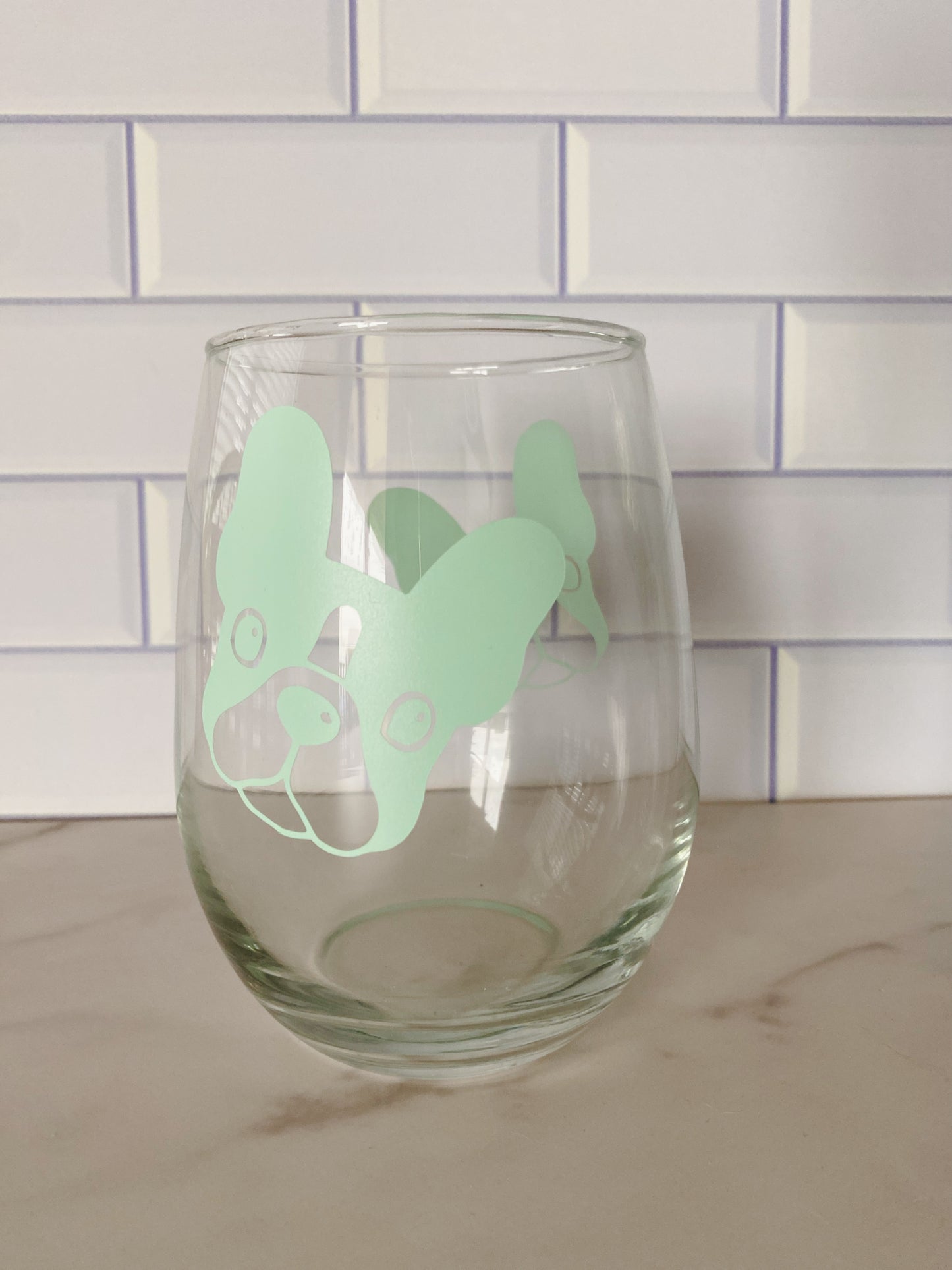 French Bulldog  Wine Glass