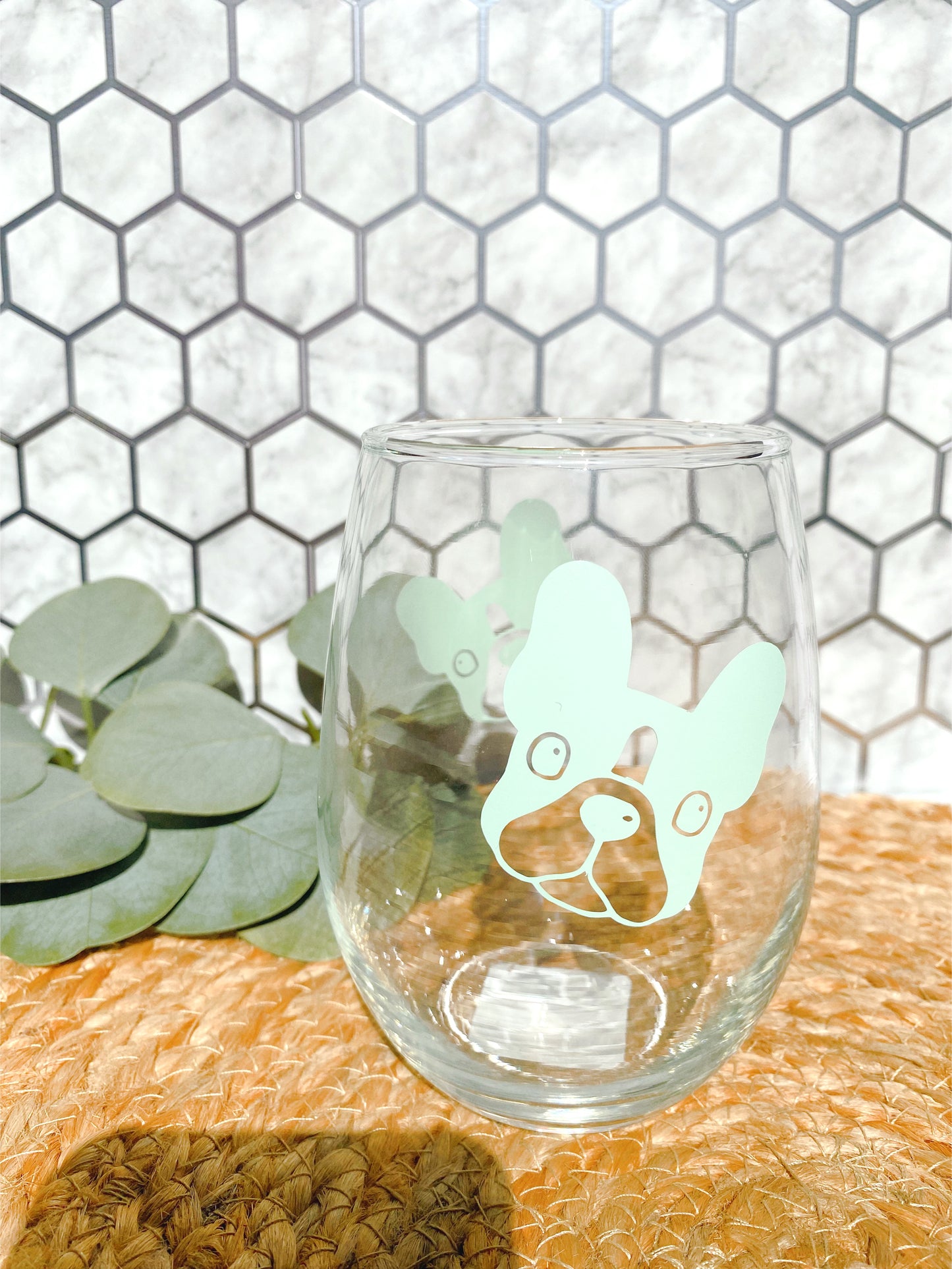 French Bulldog  Wine Glass